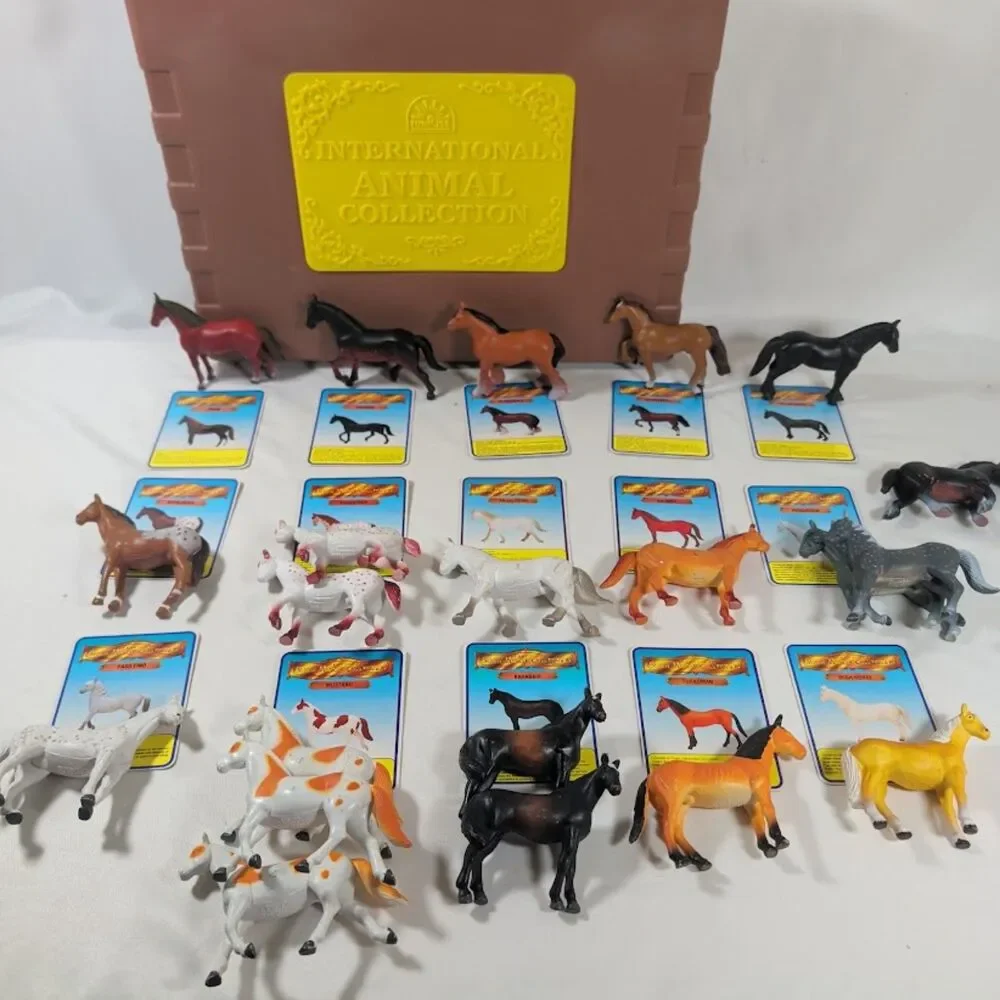 Funrise International Animal Collection Carry Case Horses Figures Cards Lot